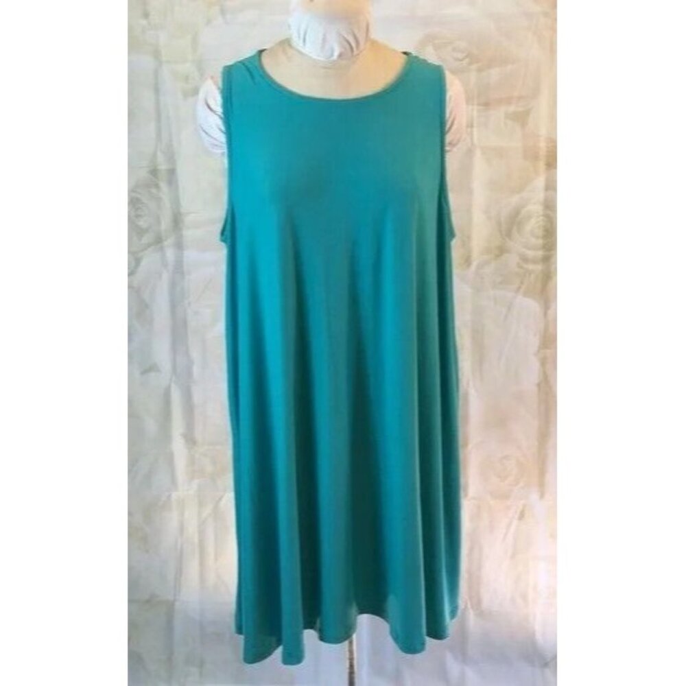 Allison Britney Swing Dress Green Keyhole Back Sleeveless 2X